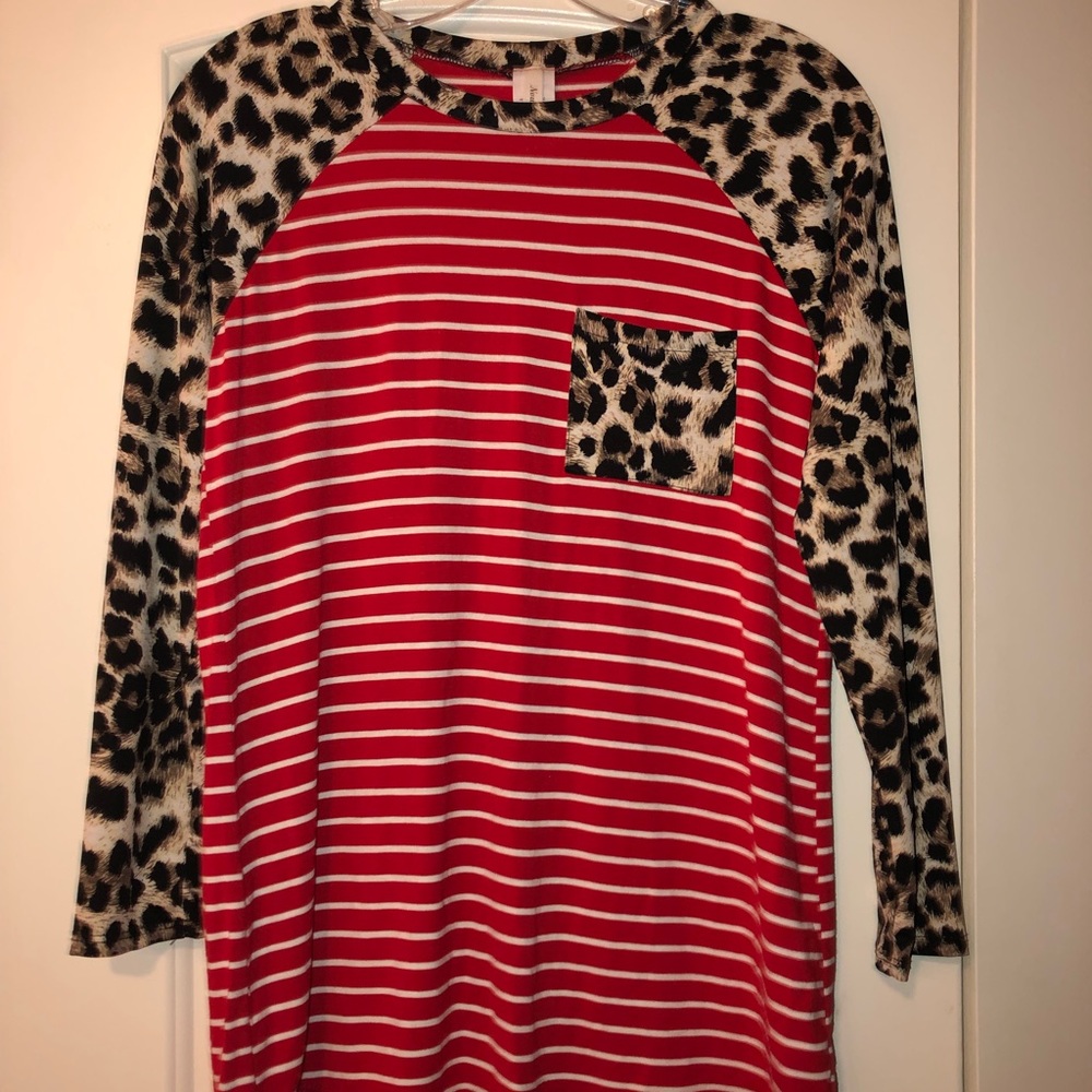 3/4 length sleeve, long shirt from local boutique